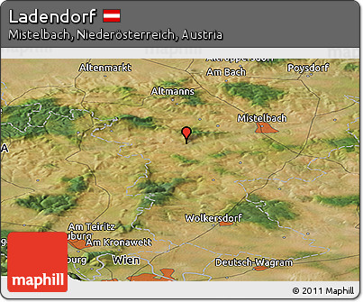 Satellite Panoramic Map of Ladendorf