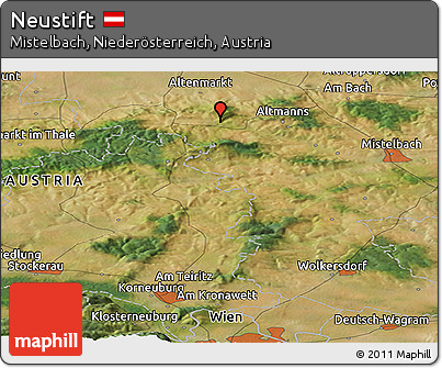 Satellite Panoramic Map of Neustift