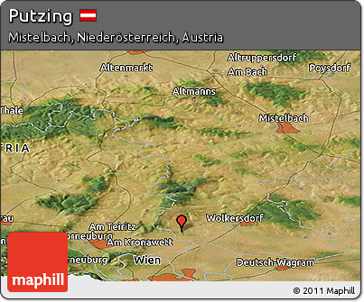 Satellite Panoramic Map of Putzing