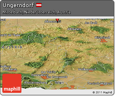 Satellite Panoramic Map of Ungerndorf