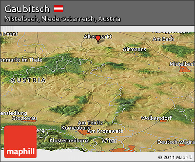 Satellite Panoramic Map of Gaubitsch