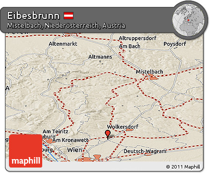 Shaded Relief Panoramic Map of Eibesbrunn