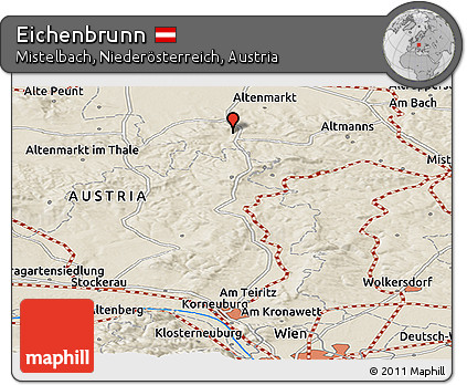 Shaded Relief Panoramic Map of Eichenbrunn
