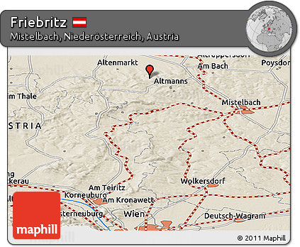 Shaded Relief Panoramic Map of Friebritz
