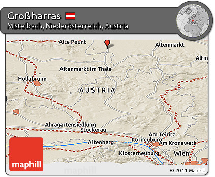 Shaded Relief Panoramic Map of Großharras