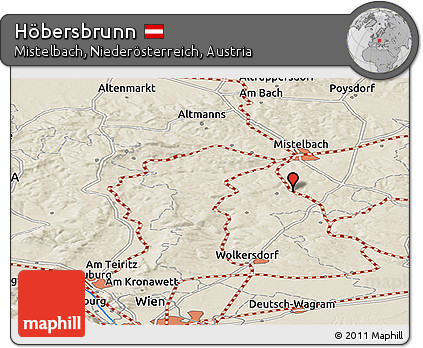 Shaded Relief Panoramic Map of Höbersbrunn