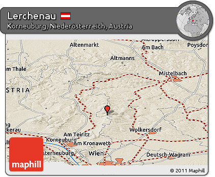 Shaded Relief Panoramic Map of Lerchenau