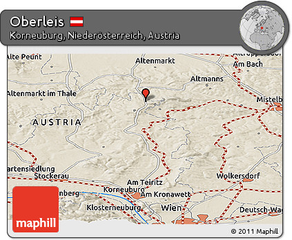 Shaded Relief Panoramic Map of Oberleis