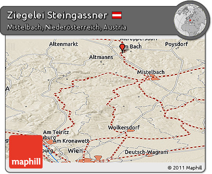 Shaded Relief Panoramic Map of Ziegelei Steingassner