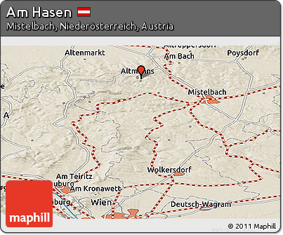 Shaded Relief Panoramic Map of Am Hasen