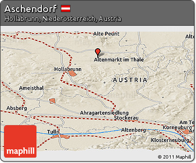 Shaded Relief Panoramic Map of Aschendorf