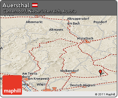 Shaded Relief Panoramic Map of Auersthal