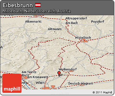 Shaded Relief Panoramic Map of Eibesbrunn