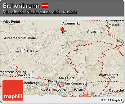Shaded Relief Panoramic Map of Eichenbrunn