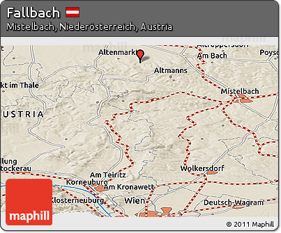 Shaded Relief Panoramic Map of Fallbach