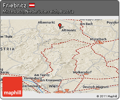 Shaded Relief Panoramic Map of Friebritz