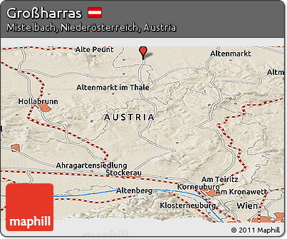 Shaded Relief Panoramic Map of Großharras