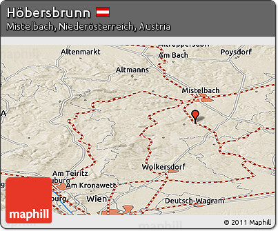 Shaded Relief Panoramic Map of Höbersbrunn