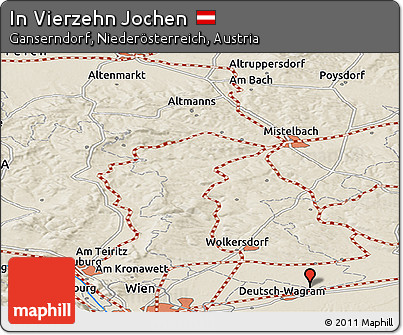 Shaded Relief Panoramic Map of In Vierzehn Jochen