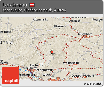 Shaded Relief Panoramic Map of Lerchenau