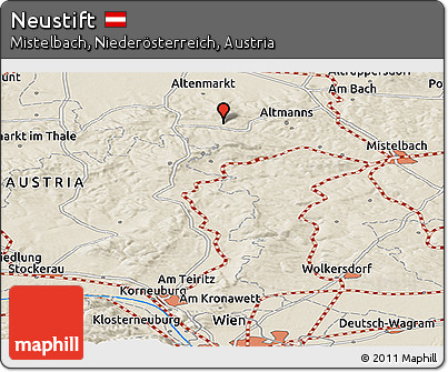 Shaded Relief Panoramic Map of Neustift
