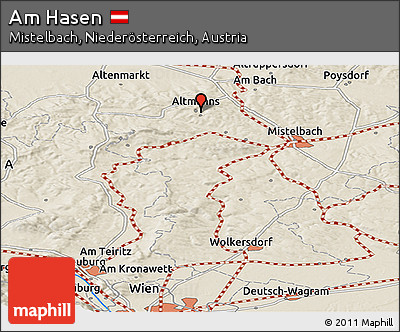 Shaded Relief Panoramic Map of Am Hasen