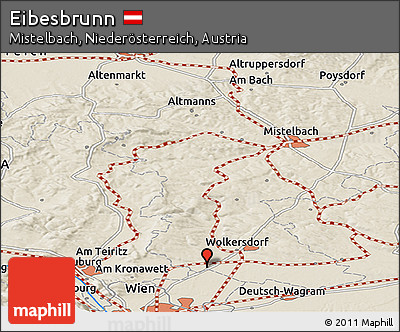 Shaded Relief Panoramic Map of Eibesbrunn