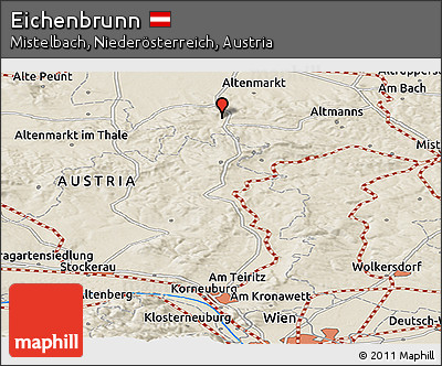Shaded Relief Panoramic Map of Eichenbrunn