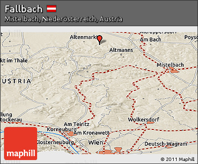 Shaded Relief Panoramic Map of Fallbach