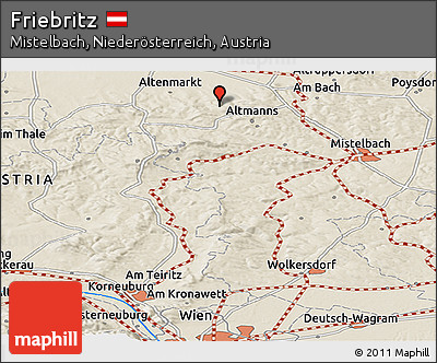 Shaded Relief Panoramic Map of Friebritz