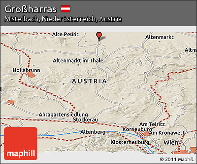 Shaded Relief Panoramic Map of Großharras