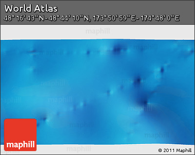 Physical 3D Map of the Area around 48° 30' 27" N, 174° 19' 29" E