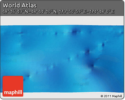 Physical 3D Map of the Area around 48° 30' 27" N, 174° 19' 29" E