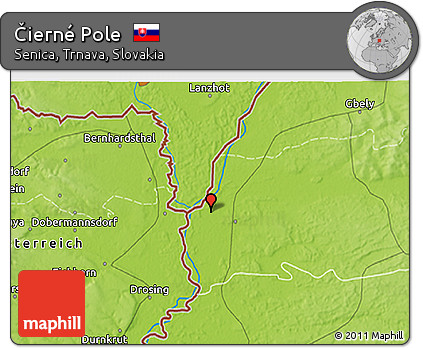 Physical 3D Map of Čierné Pole
