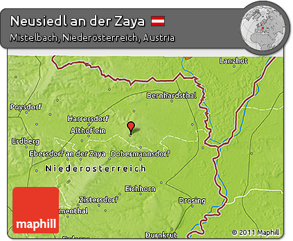 Physical 3D Map of Neusiedl An Der Zaya
