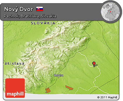 Physical 3D Map of Nový Dvor