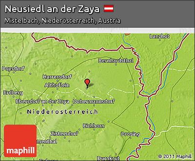 Physical 3D Map of Neusiedl An Der Zaya