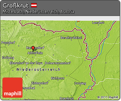 Physical 3D Map of Großkrut