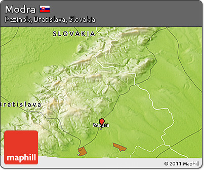Physical 3D Map of Modra