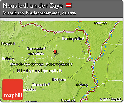 Physical 3D Map of Neusiedl An Der Zaya