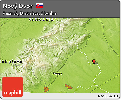 Physical 3D Map of Nový Dvor
