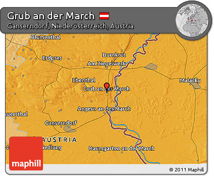 Political 3D Map of Grub An Der March