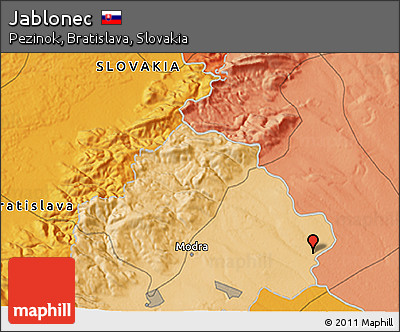 Political 3D Map of Jablonec