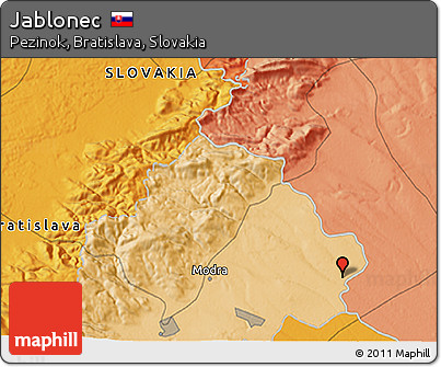 Political 3D Map of Jablonec