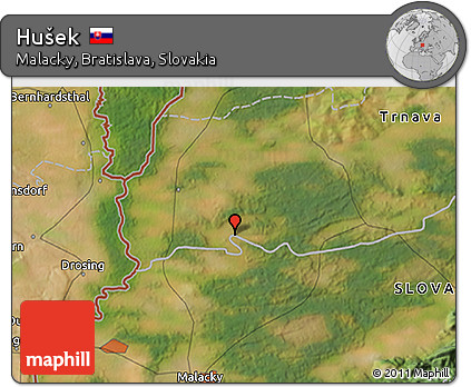Satellite 3D Map of Hušek