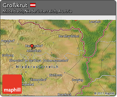 Satellite 3D Map of Großkrut