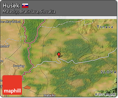 Satellite 3D Map of Hušek