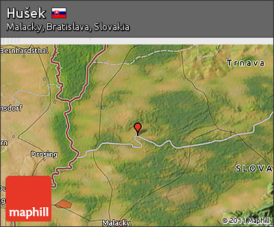 Satellite 3D Map of Hušek