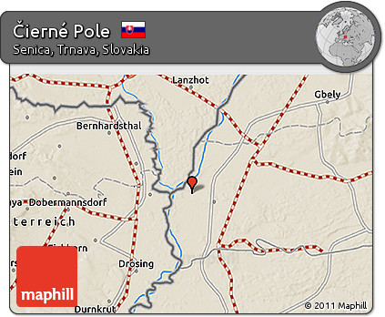 Shaded Relief 3D Map of Čierné Pole