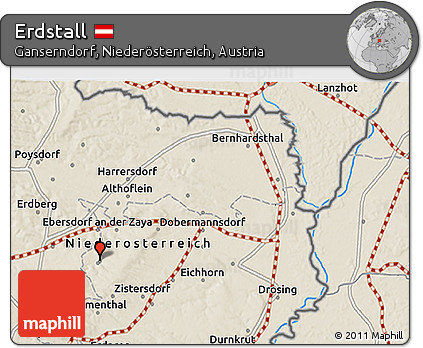 Shaded Relief 3D Map of Erdstall